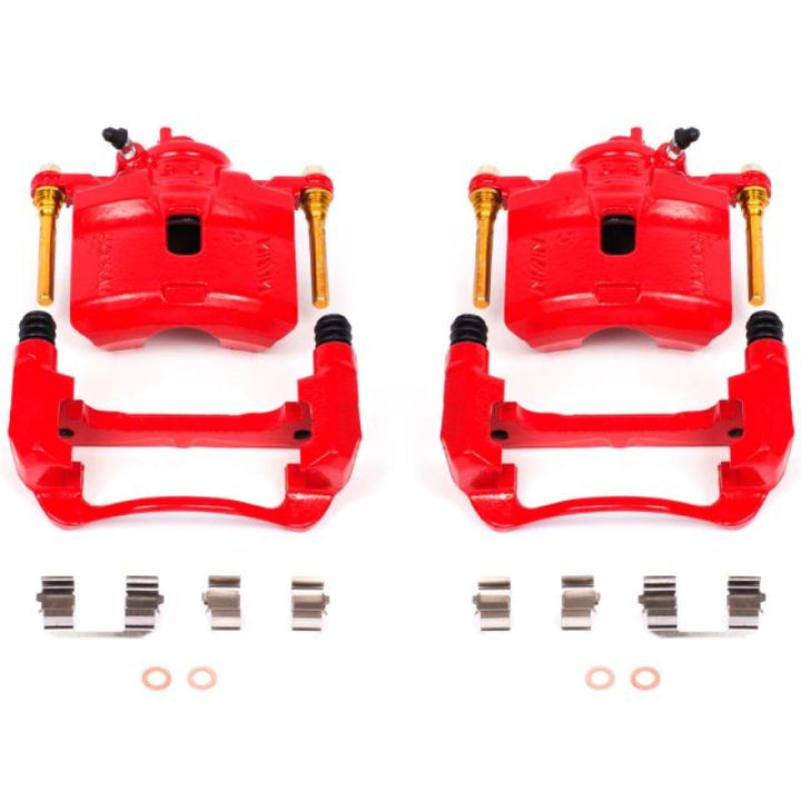 Power Stop 92-96 Honda Prelude Front Red Calipers w/Brackets - Pair