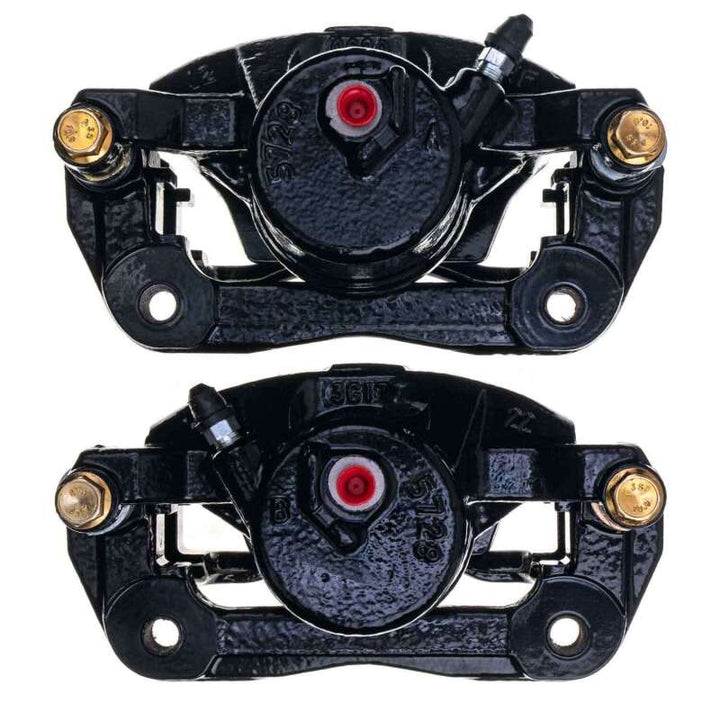 Power Stop 13-15 Acura ILX Front Black Caliper - Pair w/Bracket