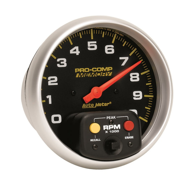 Autometer Pro-Comp 5 inch 10K RPM with Peak Memory  In-Dash Tachometer