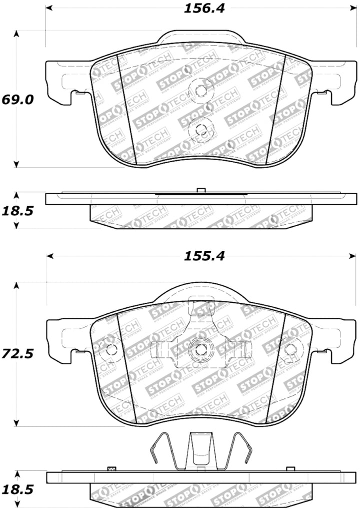 StopTech Street Touring 01-09 Volvo S60 / 99-06 S80 / 01-07 V70/V70R Front Brake Pads