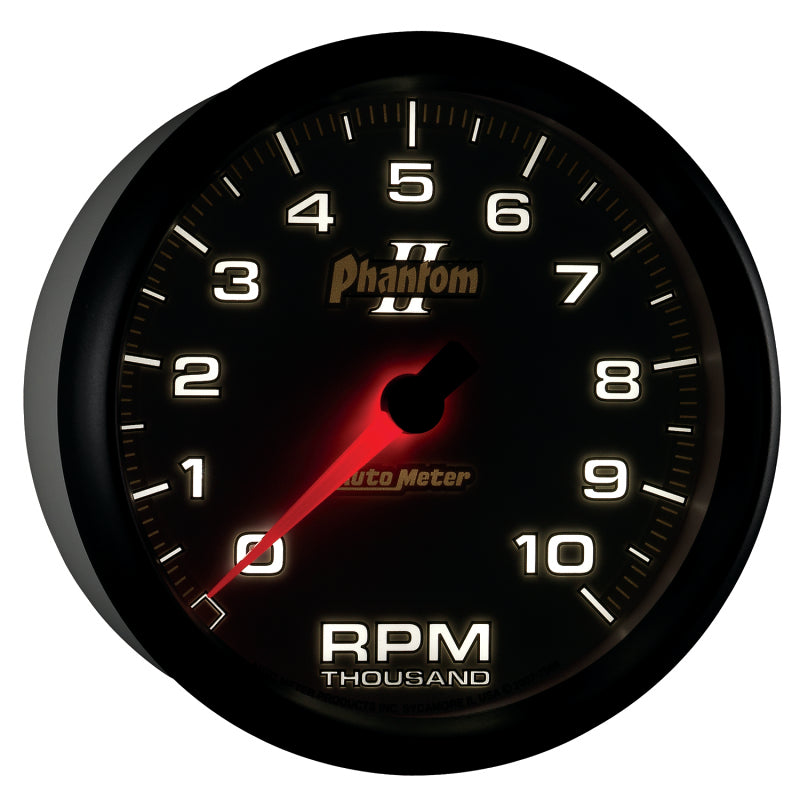 Autometer Phantom II 5in Electrical 10K RPM In-Dash Tachometer