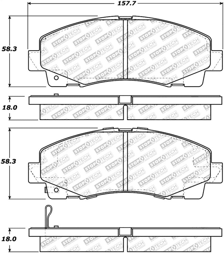 StopTech Street Select Brake Pads - Rear