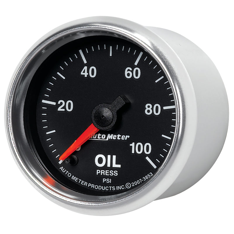 Autometer GS Series 2-1/16in Oil Pressure Gauge 100PSI Electric Full Sweep