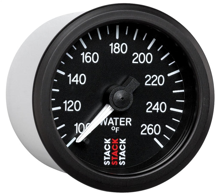 Autometer Stack 52mm 100-260 Deg F 1/8in NPTF Male Pro Stepper Motor Water Temp Gauge - Black