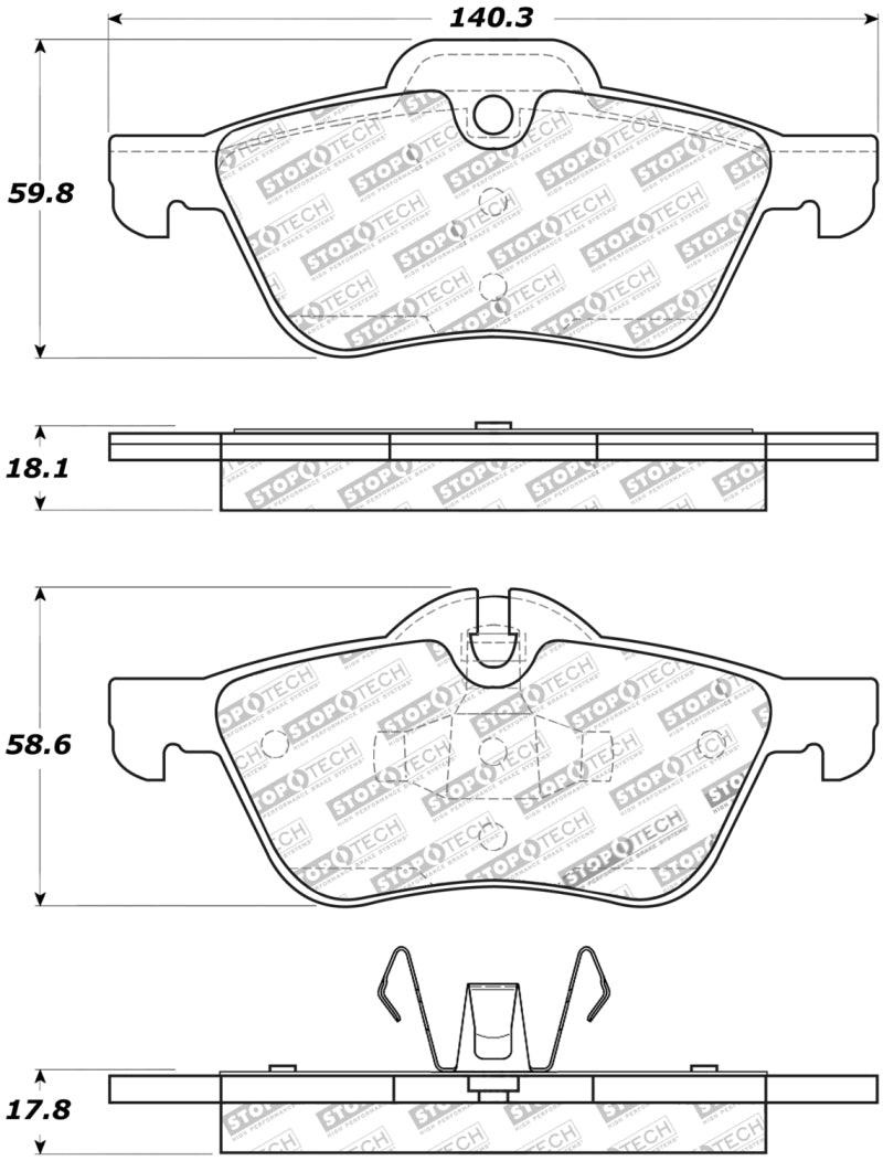 StopTech Street Touring 02-06 Mini Front Brake Pads