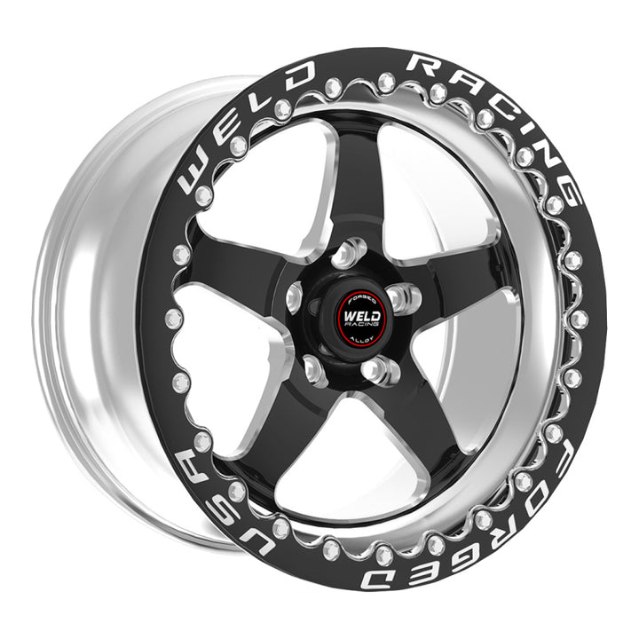 Weld S71 15x10.33 / 5x4.75 BP / 5.5in. BS Black Wheel (Medium Pad) - Black Single Beadlock MT