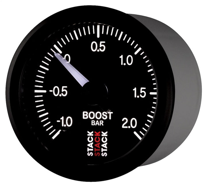 Autometer Stack 52mm -1 to +2 Bar (Incl T-Fitting) Pro Stepper Motor Boost Pressure Gauge - Black