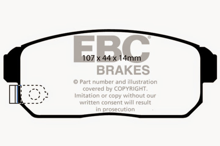 EBC 02-03 Infiniti G20 2.0 Yellowstuff Rear Brake Pads