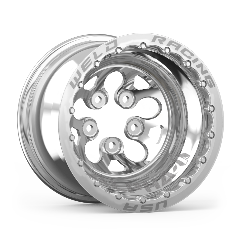 Weld Alpha-1 15x12 / 5x4.75 BP / 3in. BS Polished Wheel - Polished Double Beadlock MT