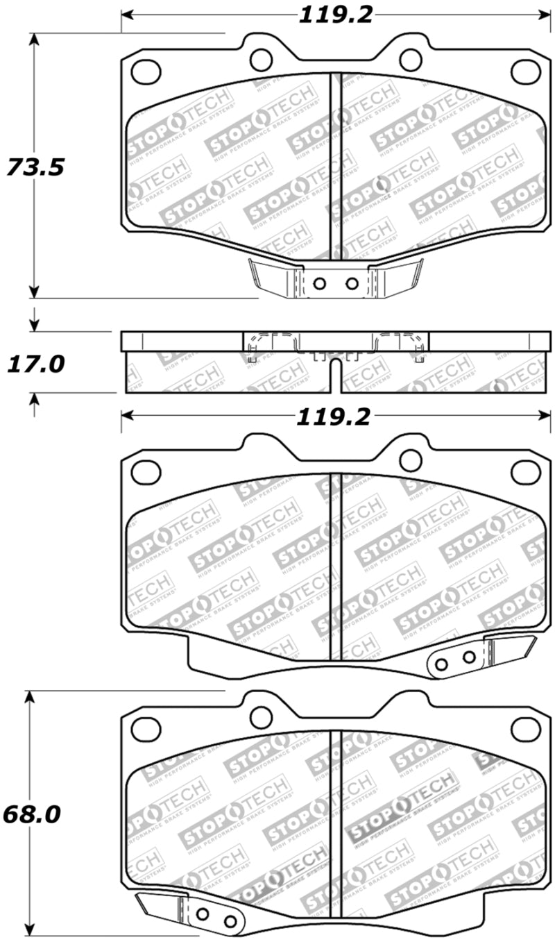 StopTech Street Touring 95-09 Toyota 4Runner/Tacoma/Hilux Front Brake Pads