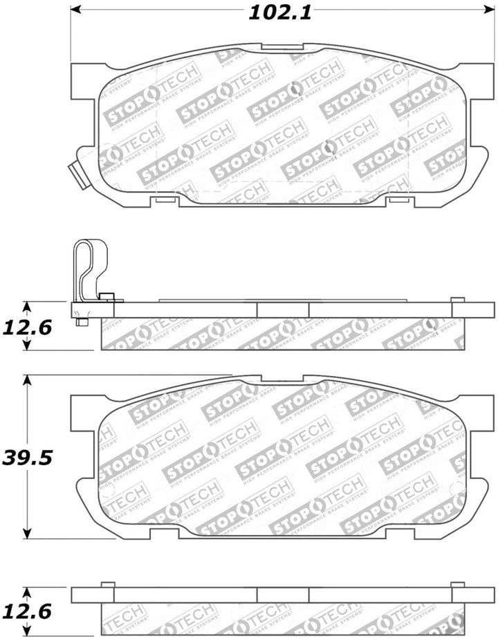 StopTech Street Touring 01-05 Miata w/ Sport Suspension Rear Brake Pads D891