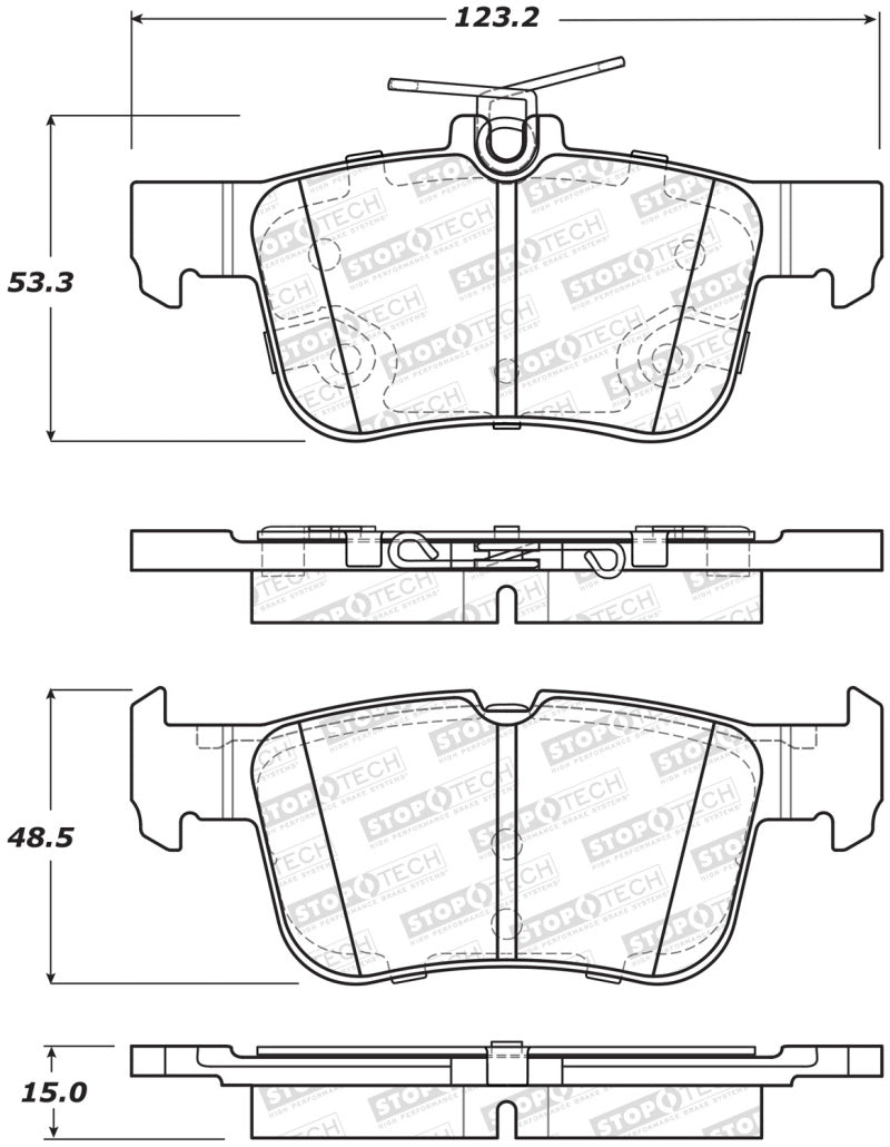 StopTech Street Brake Pads w/Shims & Hardware - Rear