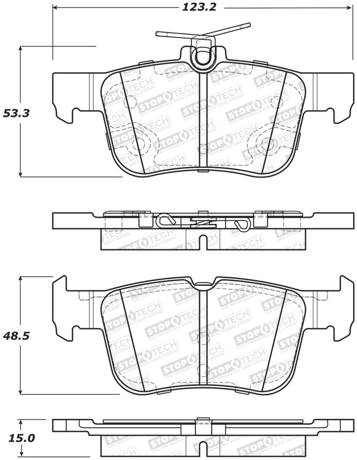 StopTech Street Brake Pads w/Shims & Hardware - Rear