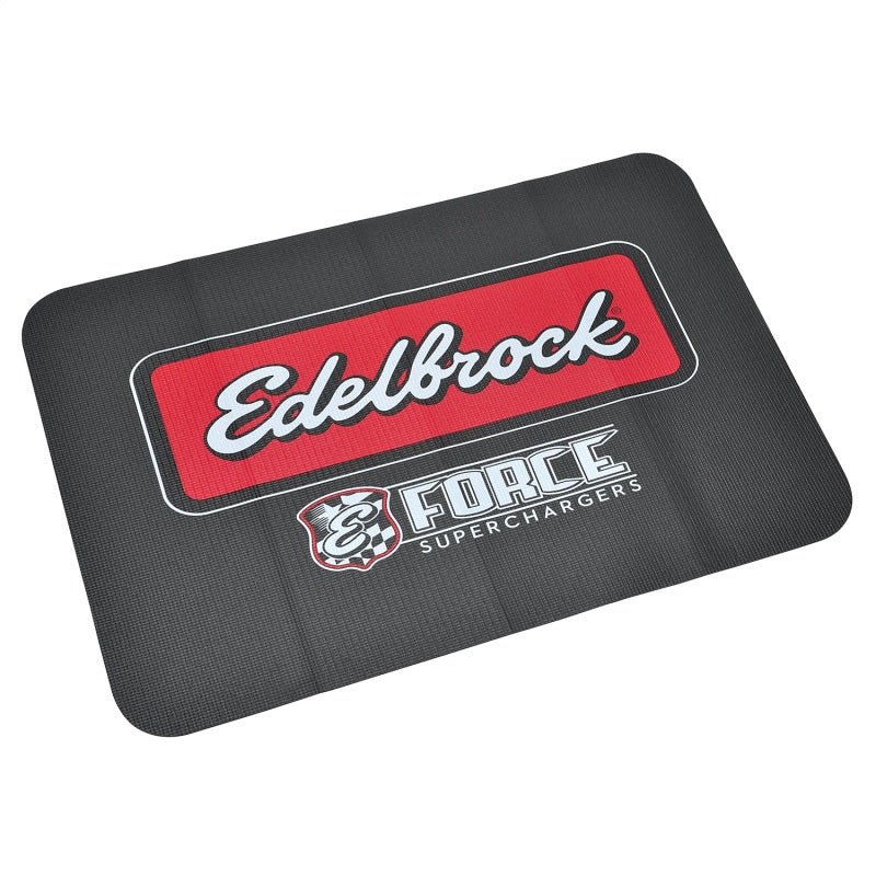 Edelbrock Racing Fender Cover - PVC Foam Mat - 2 Color Printed Edelbrock Racing Logo