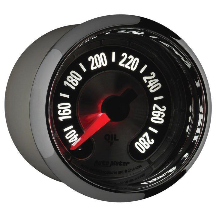 Autometer American Muscle 2-1/16in Full Sweep Electric Digital Stepper 140-280 Deg F Oil Temp Gauge