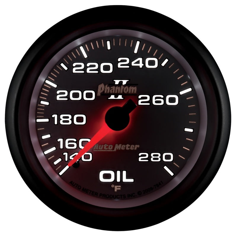 AutoMeter Gauge Oil Temp 2-5/8in. 140-280 Deg. F Mechanical Phantom II