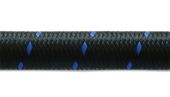 Vibrant -12 AN Two-Tone Black/Blue Nylon Braided Flex Hose (20 foot roll)