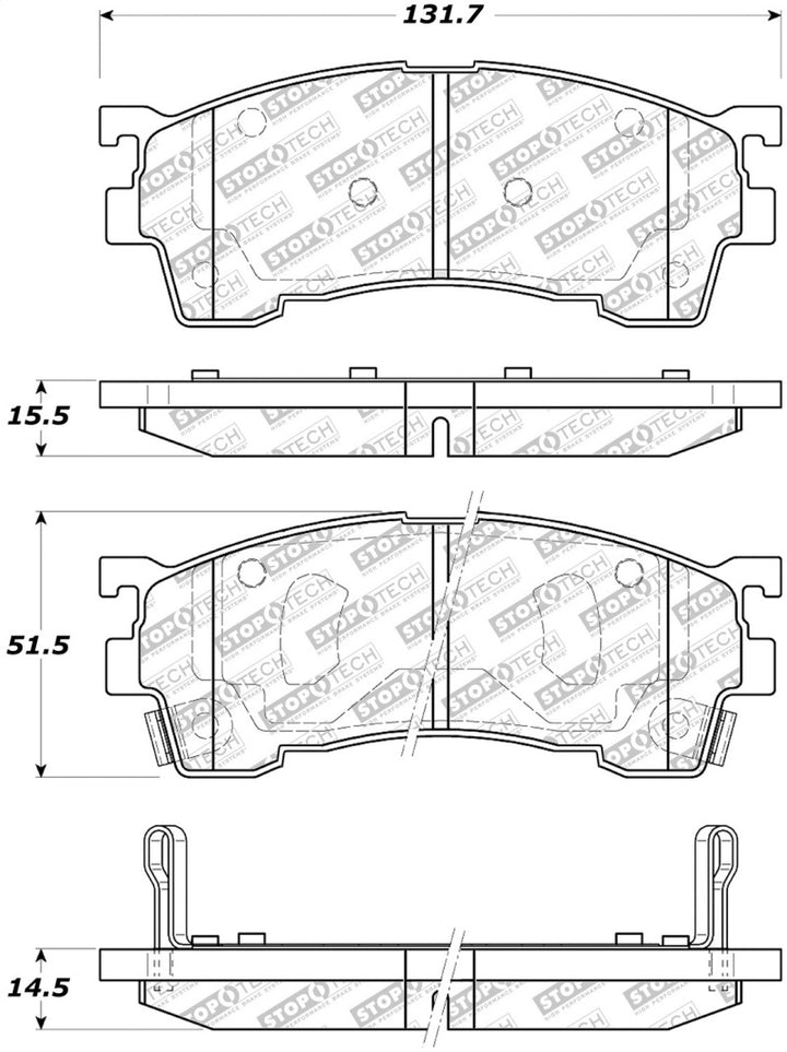 StopTech Street Select Brake Pads - Rear