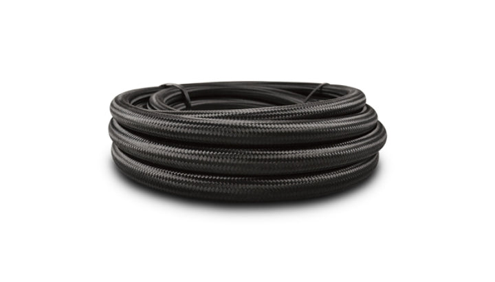 Vibrant -8 AN Black Nylon Braided Flex Hose .44in ID (50 foot roll)