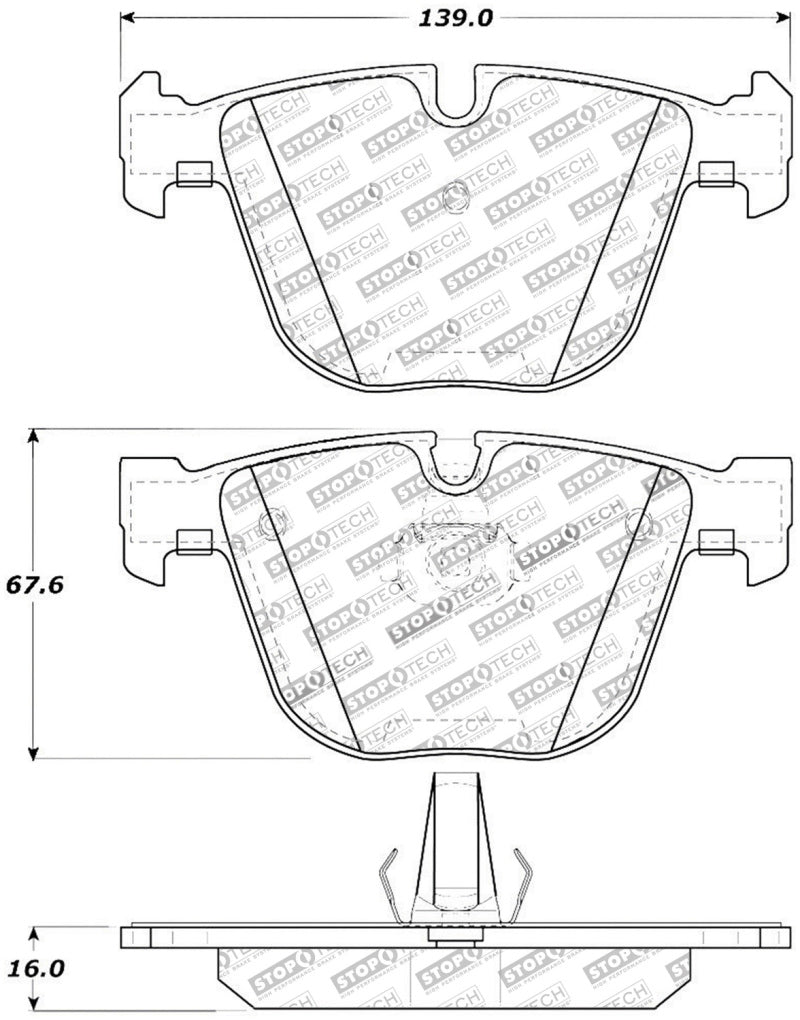 StopTech Street Touring 06-09 BMW M5 E60 / 07-09 M6 E63/E63 Rear Brake Pads