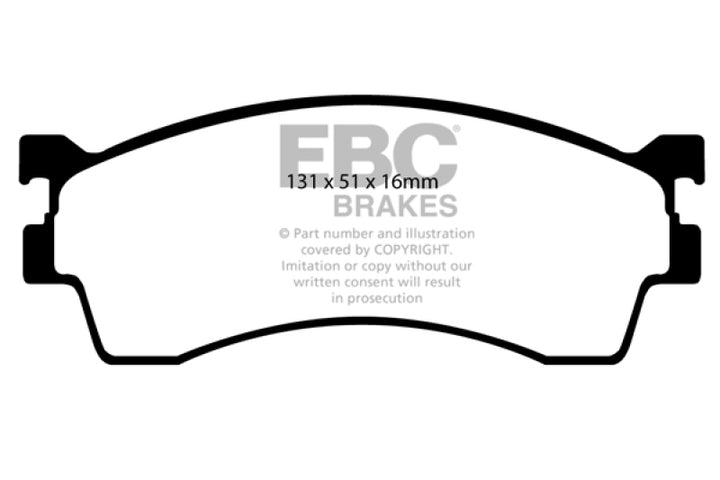 EBC 01-04 Mazda Protege 2.0 (Rear Drums) Ultimax2 Front Brake Pads