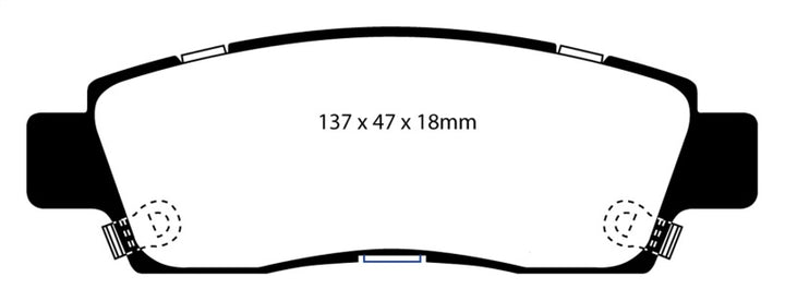 EBC 03-05 Chevrolet SSR 5.3 Redstuff Rear Brake Pads