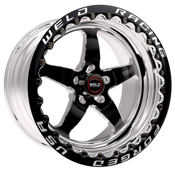 Weld S71 17x10.5 / 5x4.5 BP / 2.2in. BS Black Wheel (High Pad) - Black Single Beadlock MT