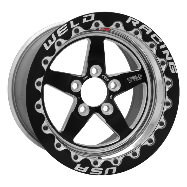 Weld S71 15x8.33 / 5x5 BP / 5.5in. BS Black Wheel (Low Pad) - Black Single Beadlock MT