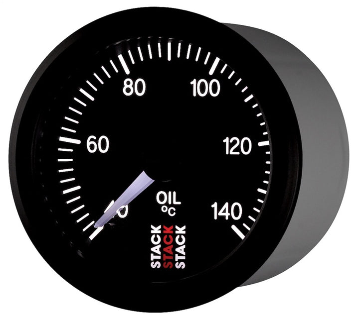 Autometer Stack 52mm 40-140 Deg C 1/8in NPTF Male Pro Stepper Motor Oil Temp Gauge - Black