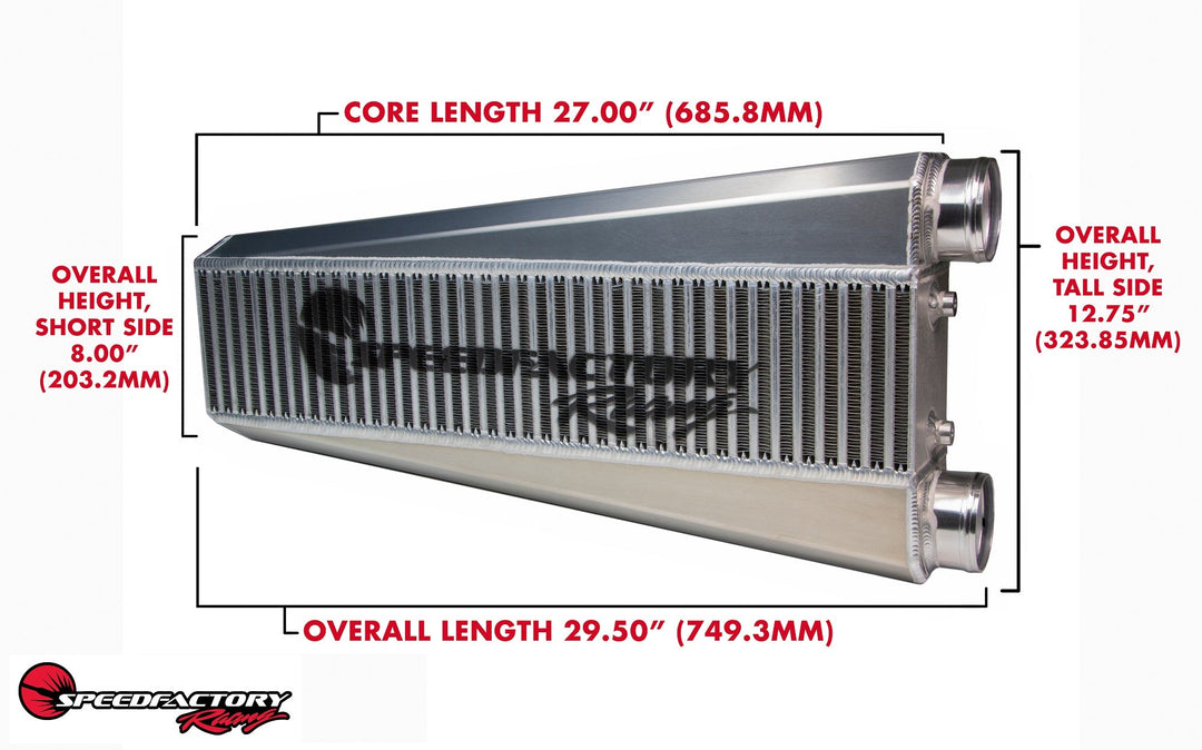 SpeedFactory Racing HP Vertical Flow Intercooler (K-Series, 1000HP) Same Side Inlet / Outlet