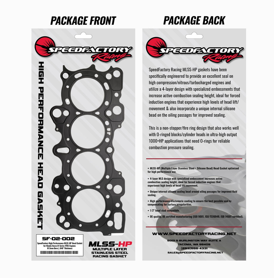 SpeedFactory Racing High Performance MLSS-HP Head Gaskets for Honda/Acura B-Series VTEC Engines