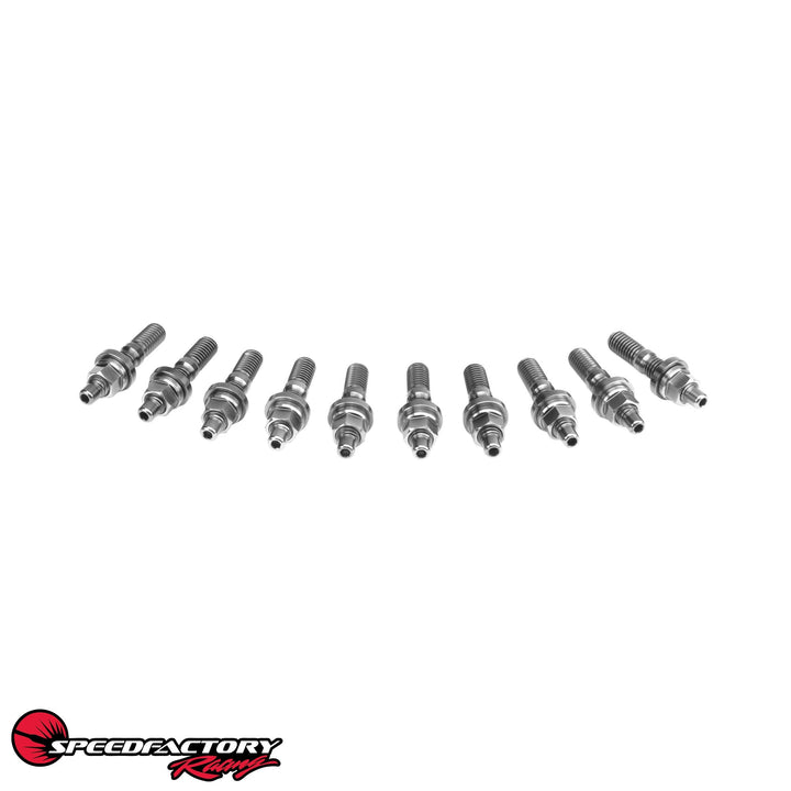 SpeedFactory Racing Titanium Intake/Exhaust Manifold Stud Kit w/ 6-Point Nuts (10 Piece)