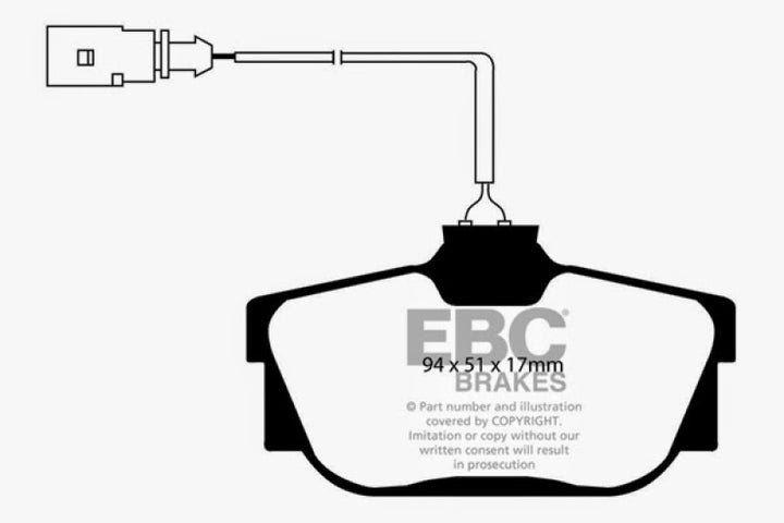 EBC 00 Volkswagen Eurovan 2.8 (ATE) with Wear Leads Ultimax2 Rear Brake Pads