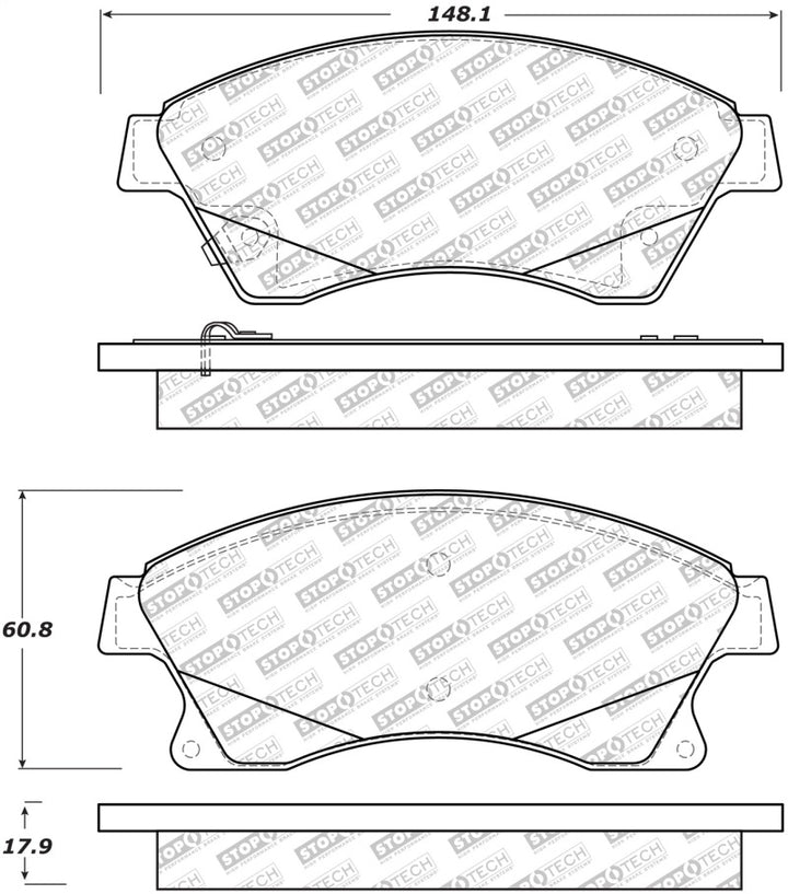 StopTech Street Select Brake Pads - Front