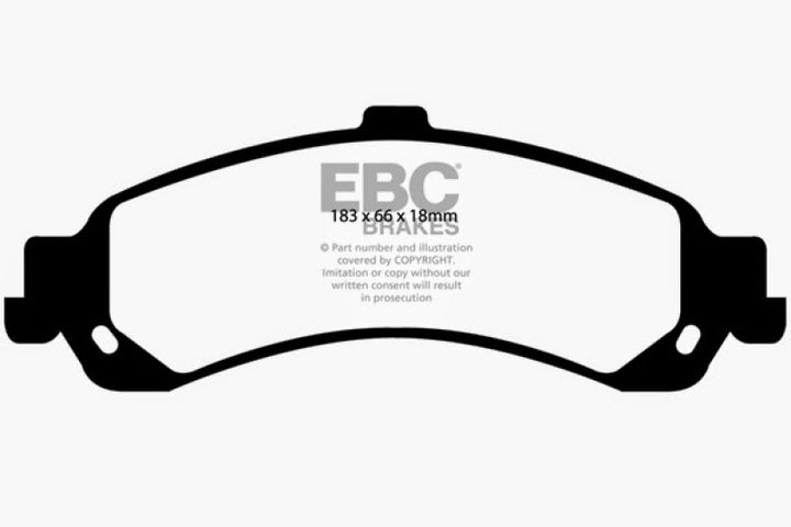 EBC 02 Cadillac Escalade 5.3 (PBR rear caliper) Ultimax2 Rear Brake Pads