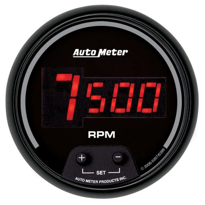 AutoMeter Gauge Tach 3-3/8in. 10K RPM In-Dash Digital Black Dial W/ Red Led