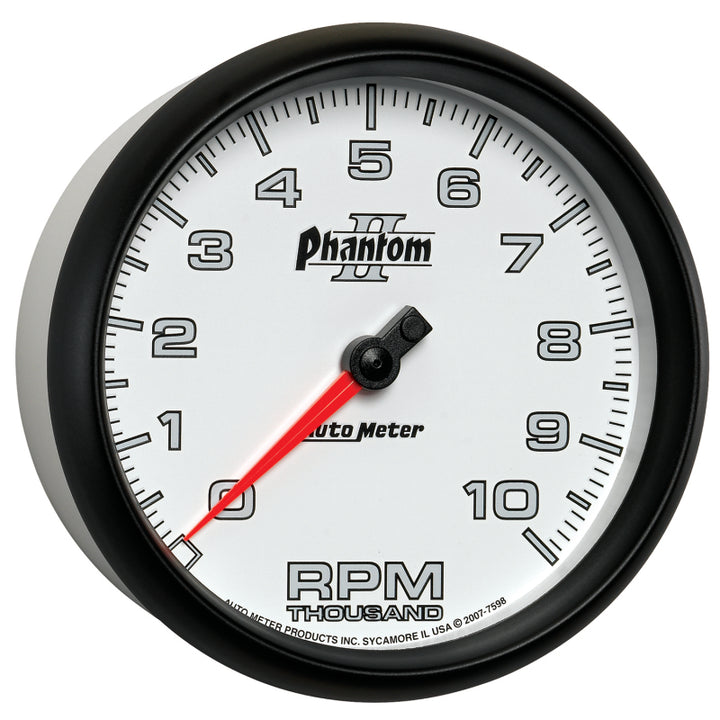 Autometer Phantom II 5in Electrical 10K RPM In-Dash Tachometer