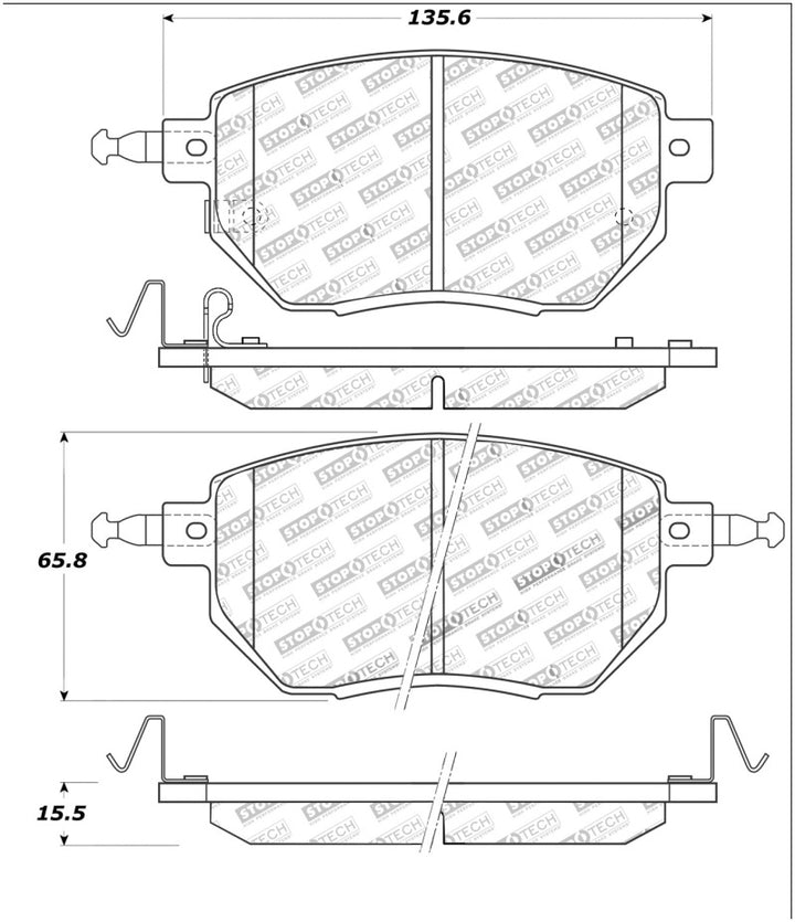 StopTech Street Touring 03-11/05 Infiniti / 05-06 Nissan Front Brake Pads