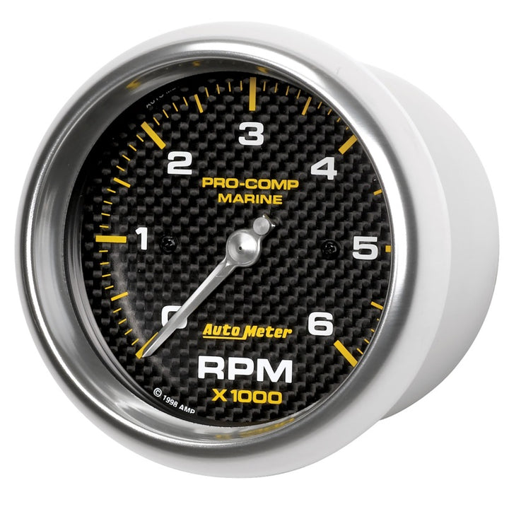 Autometer Marine Carbon Fiber Ultra-Lite Gauge 3-3/8in Tachometer 6K RPM