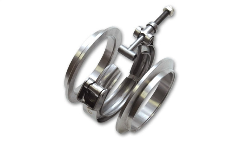 Vibrant T304 SS V-Band Flange Assembly for 1.5in O.D. Tubing incl 2 V-Band flanges & 1 V-Band Clamp