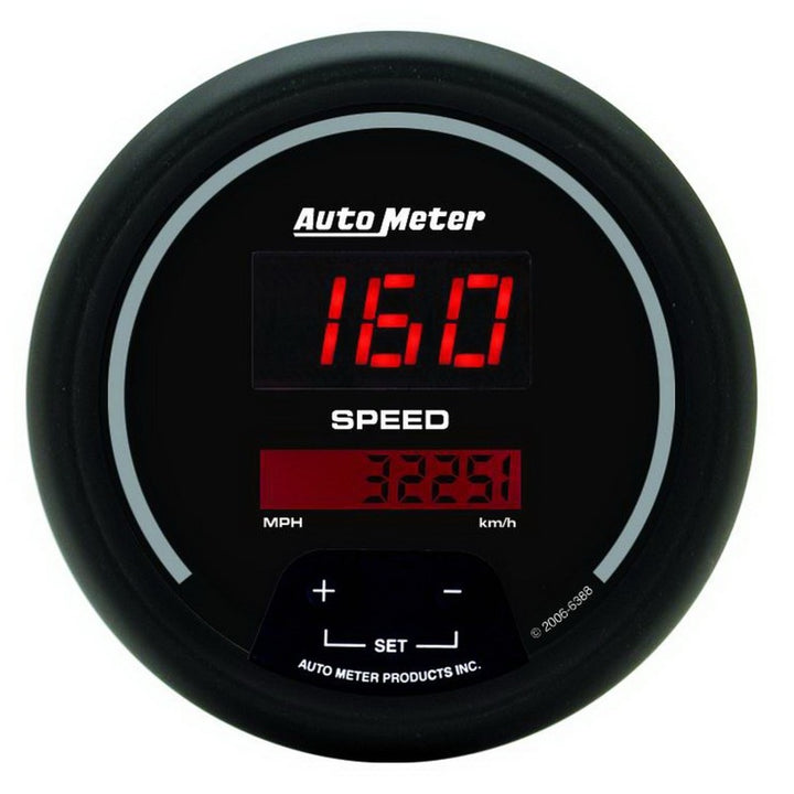 Autometer Sport-Comp Black 3 3/8in 160 MPH Digital Speedo Gauge