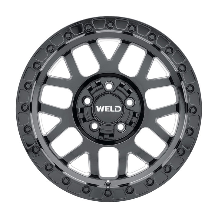 Weld Off-Road W902 17X10 Cinch Beadlock 5X127 5X139.7 ET-24 BS4.50 Gloss BLK MIL / BLK Ring 87.1