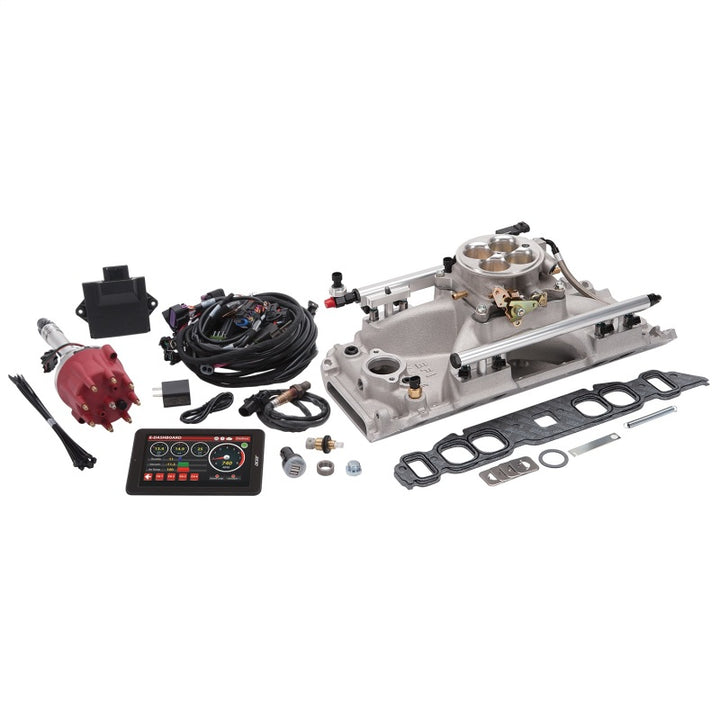 Edelbrock Pro Flo 4 Fuel Injection Kit Sequential Port BBC Oval 625 Max HP 35 LbHr Injectors Satin