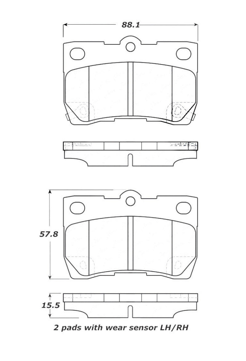 StopTech Street Touring 06 Lexus GS300/430 / 07-08 GS350 Rear Brake Pads